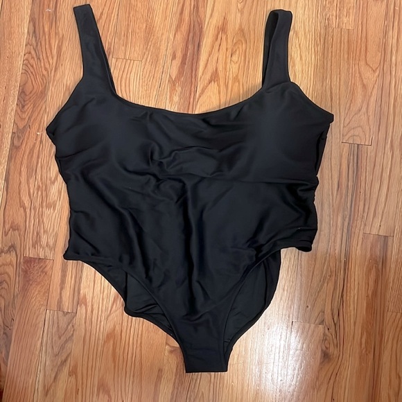 NEW J. Crew plus size 22 or 3X Ribbed Square neck one piece black - Picture 5 of 6